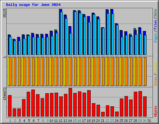 Daily usage for June 2024