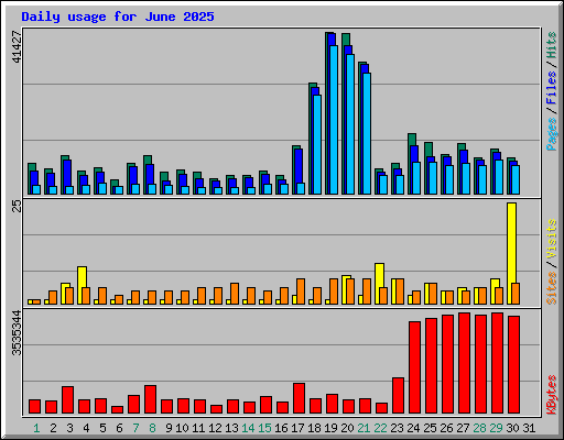 Daily usage for June 2025