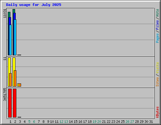 Daily usage for July 2025
