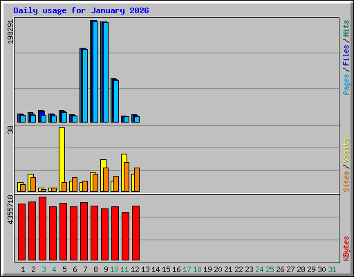 Daily usage for January 2026
