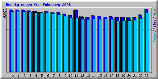 Hourly usage for February 2023