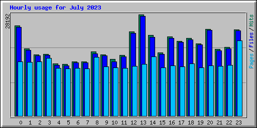 Hourly usage for July 2023