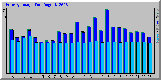 Hourly usage for August 2023