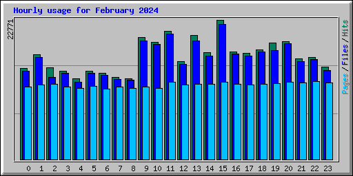 Hourly usage for February 2024