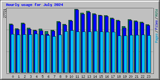 Hourly usage for July 2024